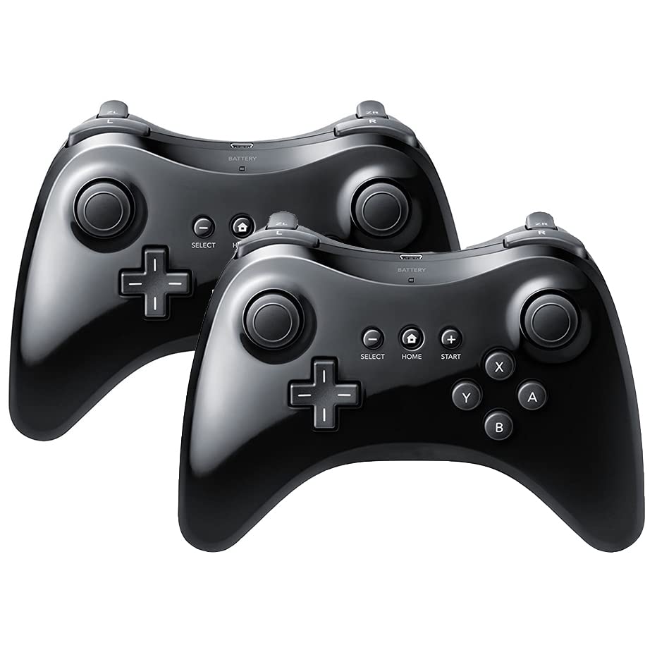 QUMOX Wireless Controllers for Wii U, Black, 2-Pack