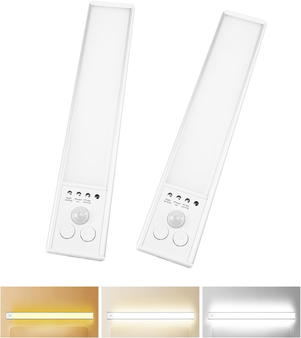QUMOX 28 LED Rechargeable Under Cabinet Lights, 2 Pack