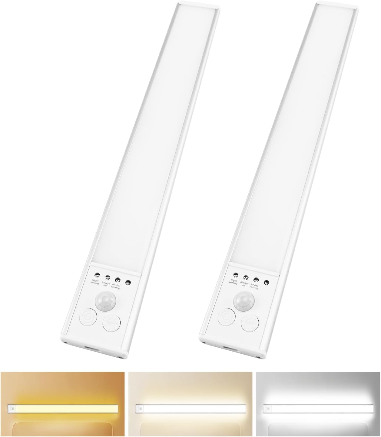 QUMOX 41 LED Rechargeable Under Cabinet Lights, 2 Pack