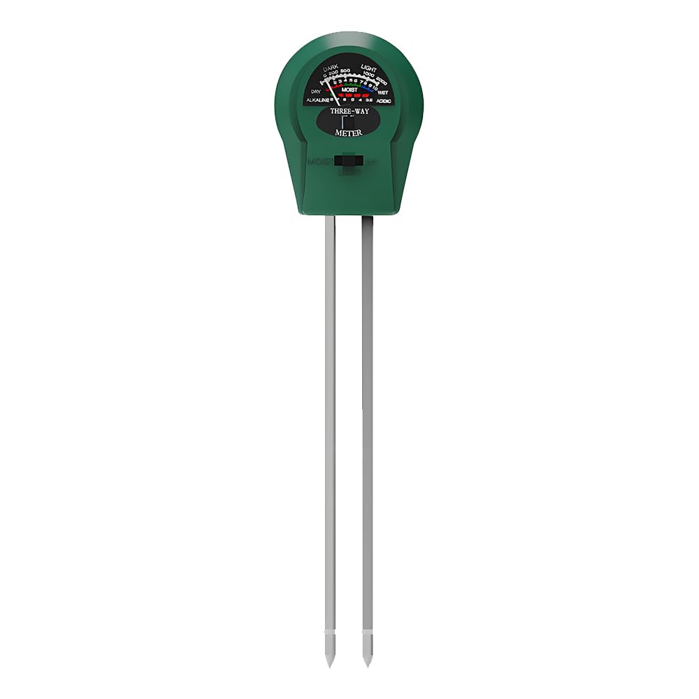 QUMOX 3-in-1 Soil Moisture, Light and pH Meter, Green