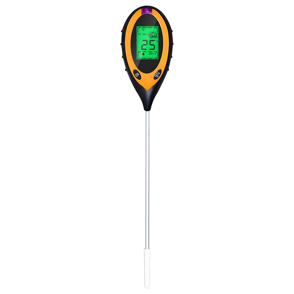 QUMOX 4-in-1 Digital Soil Meter, Orange