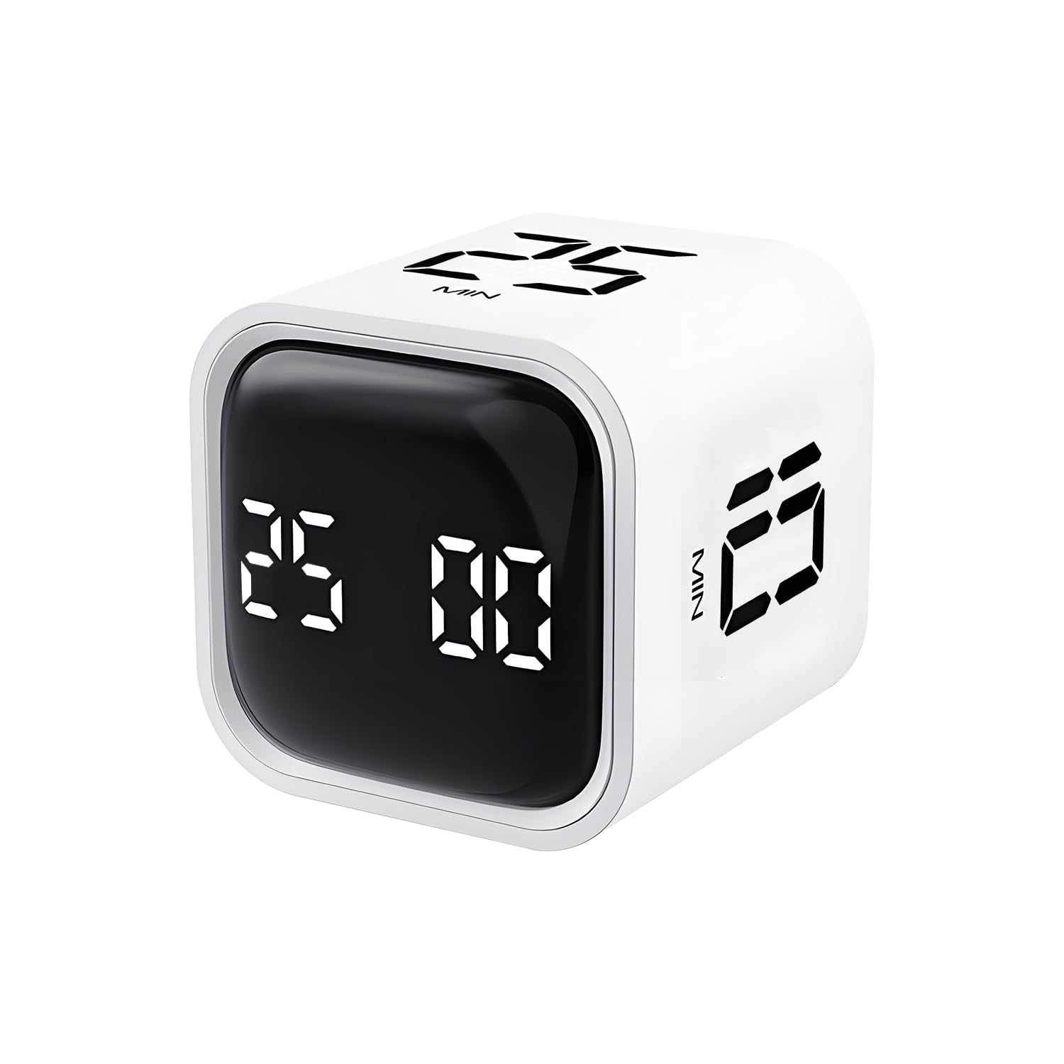QUMOX Pomodoro Cube Timer, 5/25/10/50 Minute Productivity Timer, White