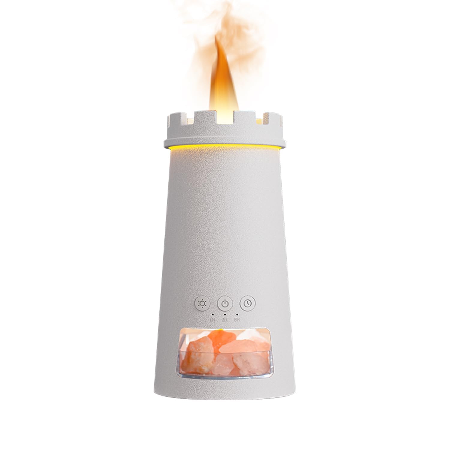 QUMOX Flame Aroma Diffuser, 80ml Essential Oil Diffuser with Salt, White