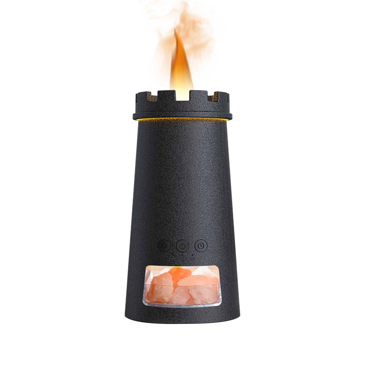 QUMOX Flame Aroma Diffuser, 80ml Essential Oil Diffuser with Salt, Black