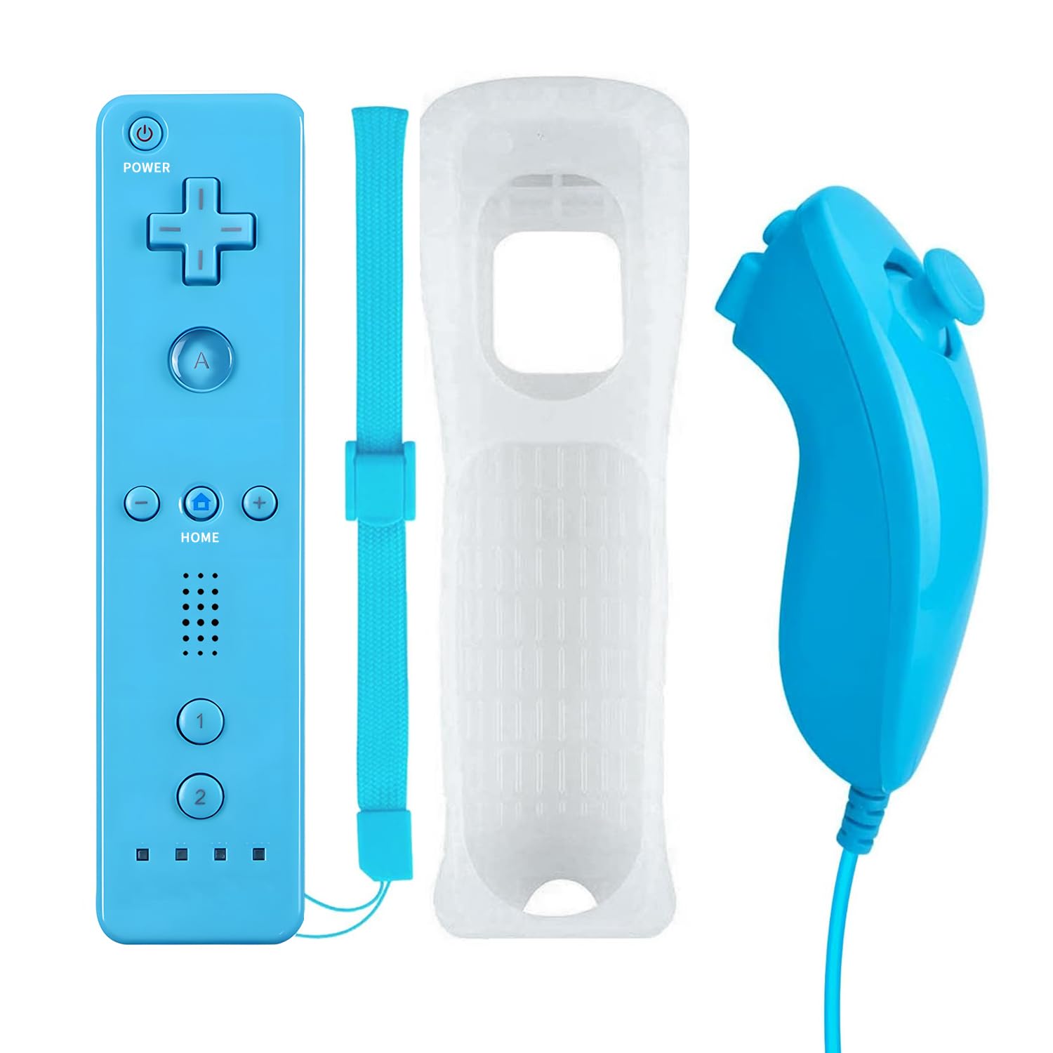 QUMOX Remote Controller and Nunchuck Joystick Blue Compatible for wii/wii u