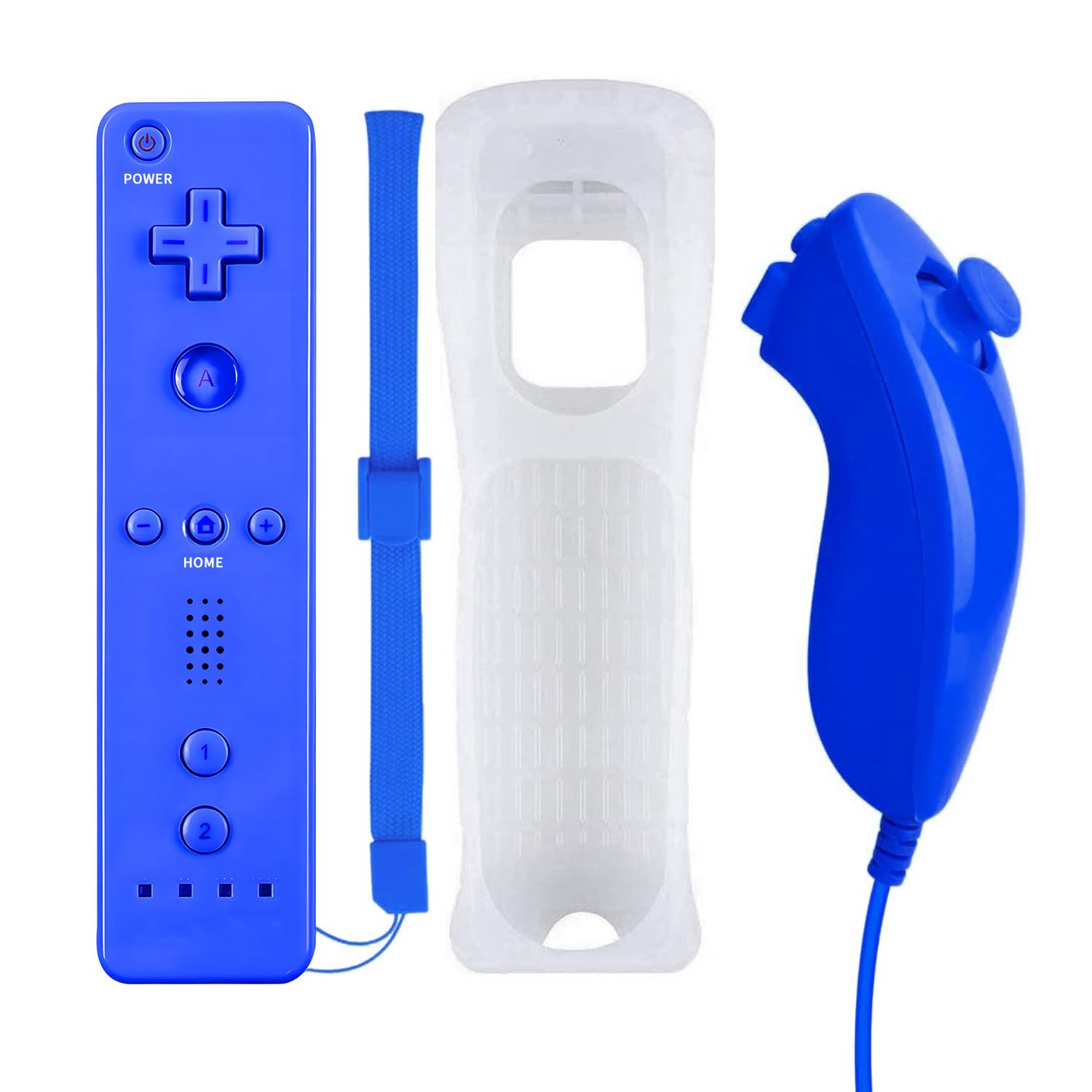 QUMOX Remote Controller and Nunchuck Joystick deep blue Compatible for wii/wii u