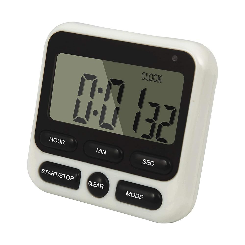QUMOX Large LCD Digital Kitchen Timer Countdown Up Alarm Clock 24 Hours Magnetic (Black)