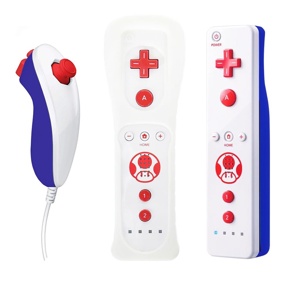 QUMOX MotionPlus Controller Remote + Nunchuk for Wii Toad Ver