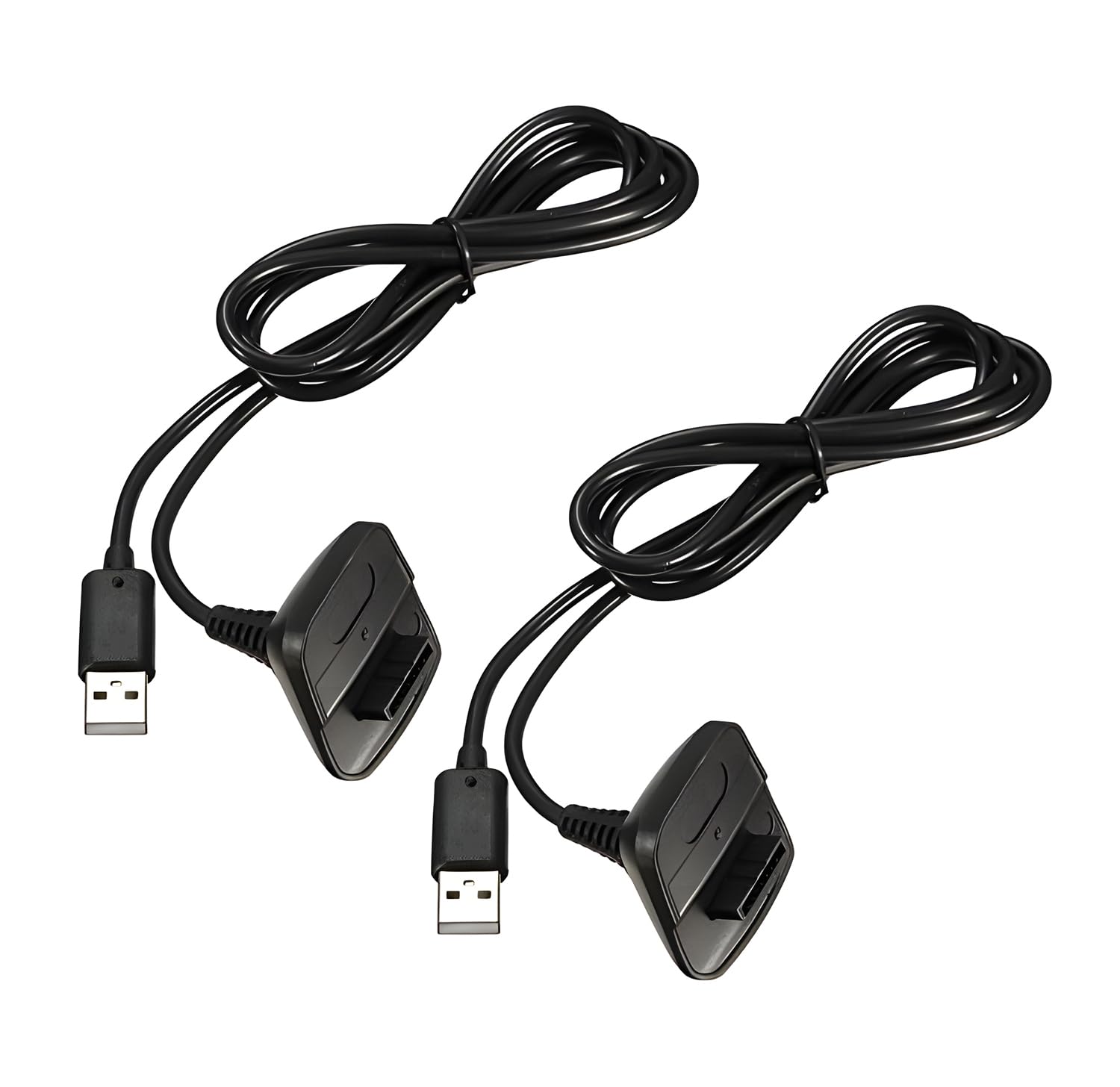 QUMOX 2Pack 1.5m Charging Cable for Xbox 360, Wireless Controller USB Charging Cable Compatible with Microsoft Xbox360 / Xbox 360 Slim Wireless Game Controllers
