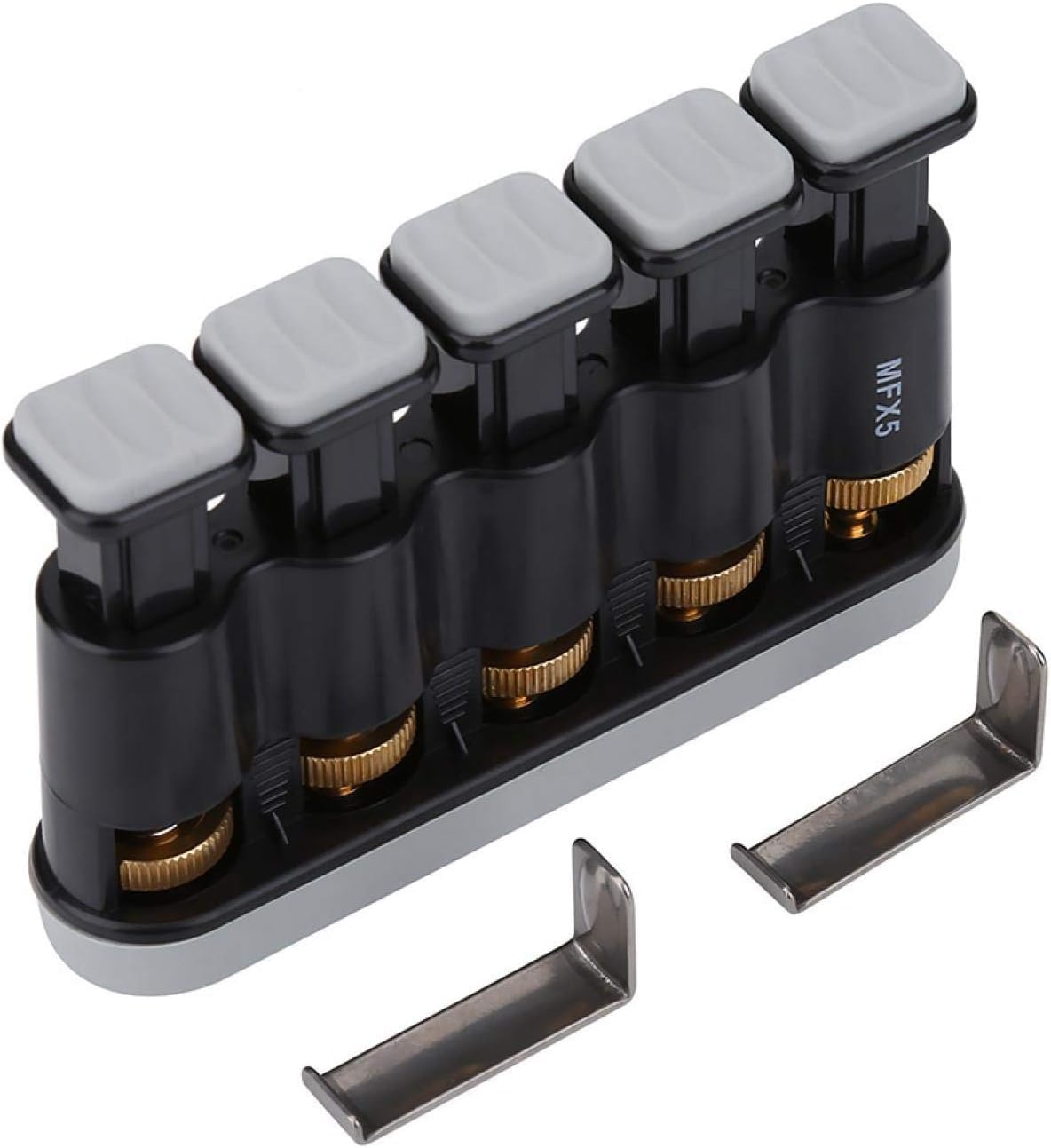 QUMOX Finger Exerciser – Finger Strengthener for Forearm and Hand Strengthener - Adjust Tension Per Finger - Hand Grip Workout Equipment for Musician, Rock Climbing and Therapy