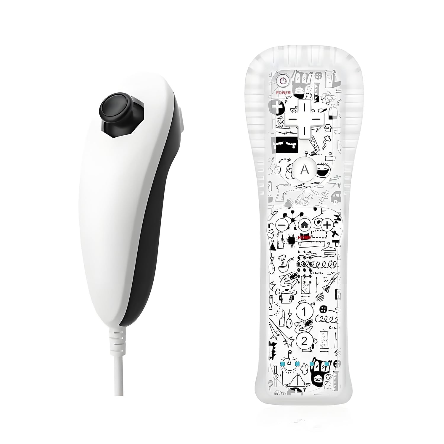 QUMOX Remote Controller and Nunchuck Black Compatible for Wii/Wii U Console (Motion Plus not included)