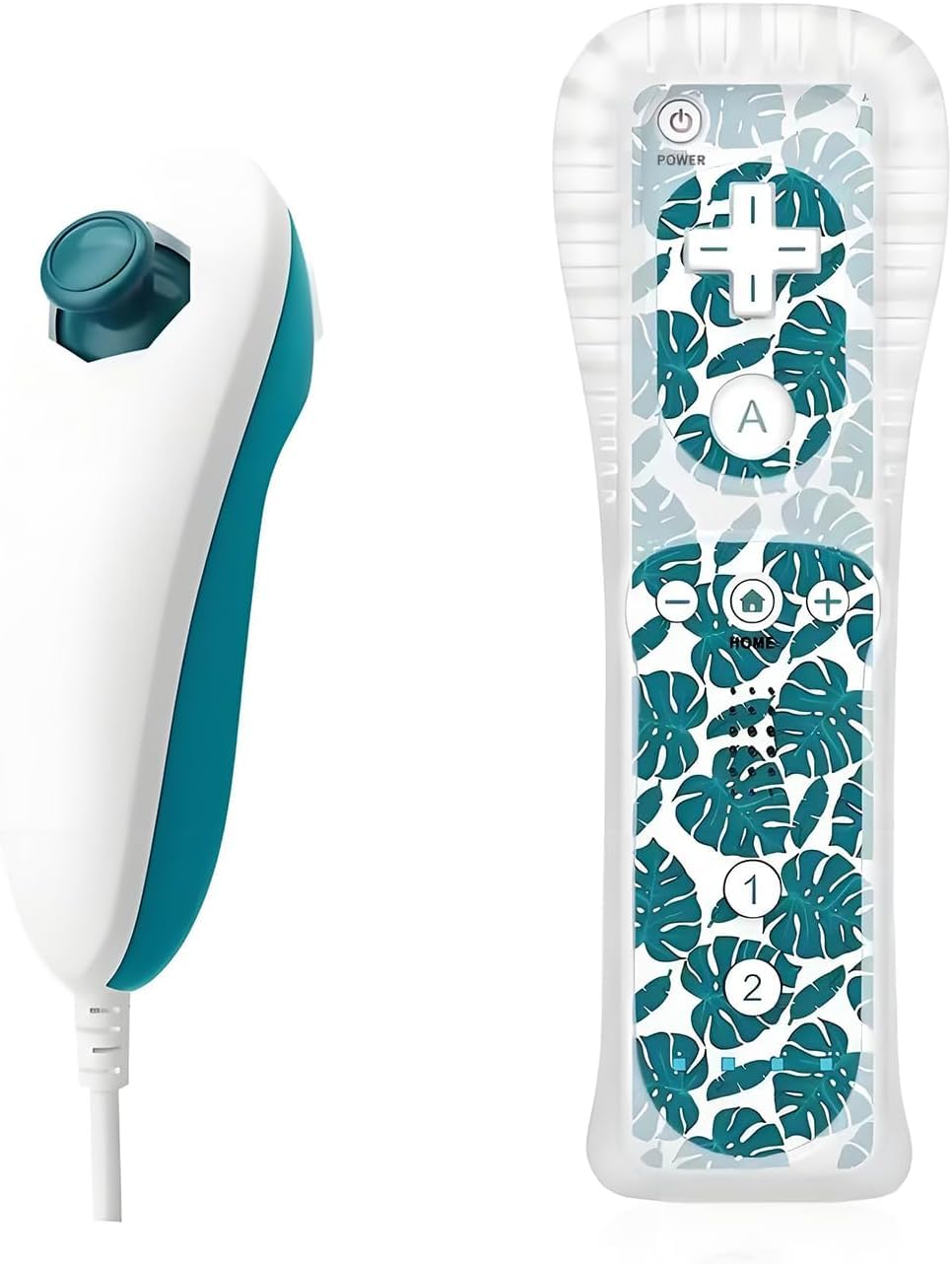 QUMOX Remote Controller and Nunchuck Cyan Compatible with Wii/Wii U Console (Motion Plus not included)