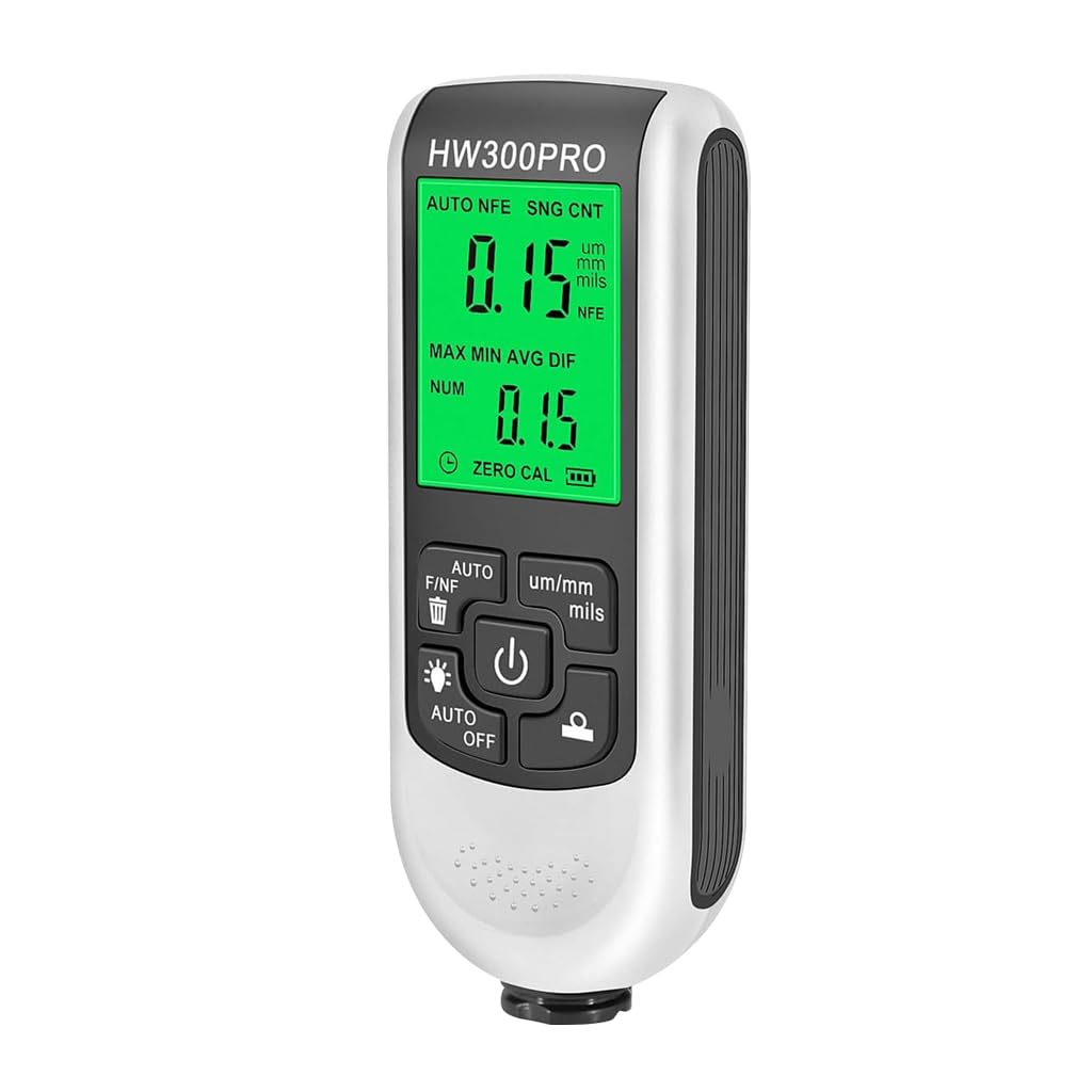 QUMOX Digital Coating Thickness Gauge, Portable Paint Thickness Meter, Automatic Shutdown Function, 0 to 2000UM Range, Coating Measuring Tool for Car Laboratory(White)