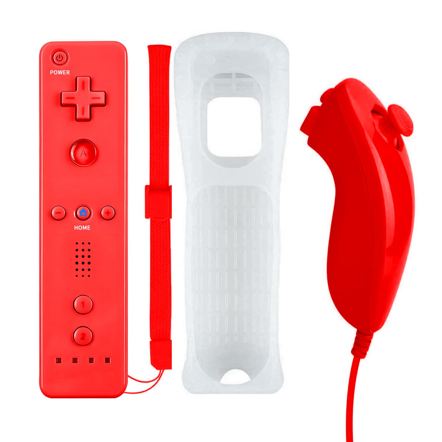 QUMOX Nunchuck Remote Controller and Joystick Compatible with Wii/Wii U (Red) [Windows 98]